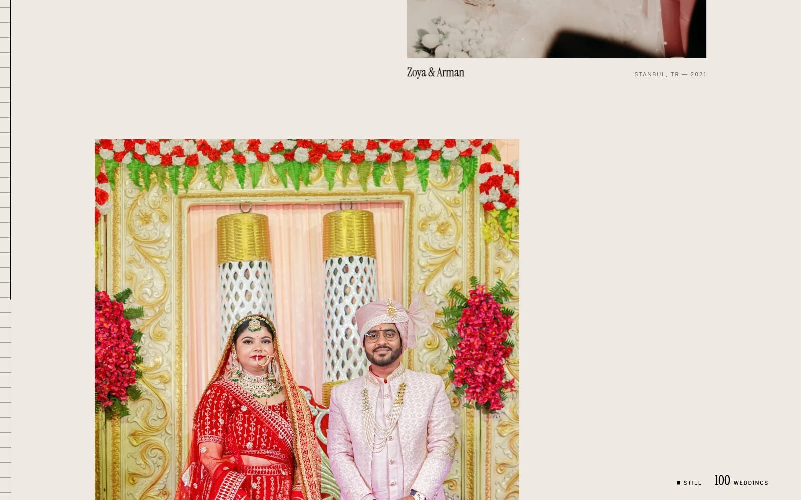 A wedding portrait held at full width on the ANANTA site